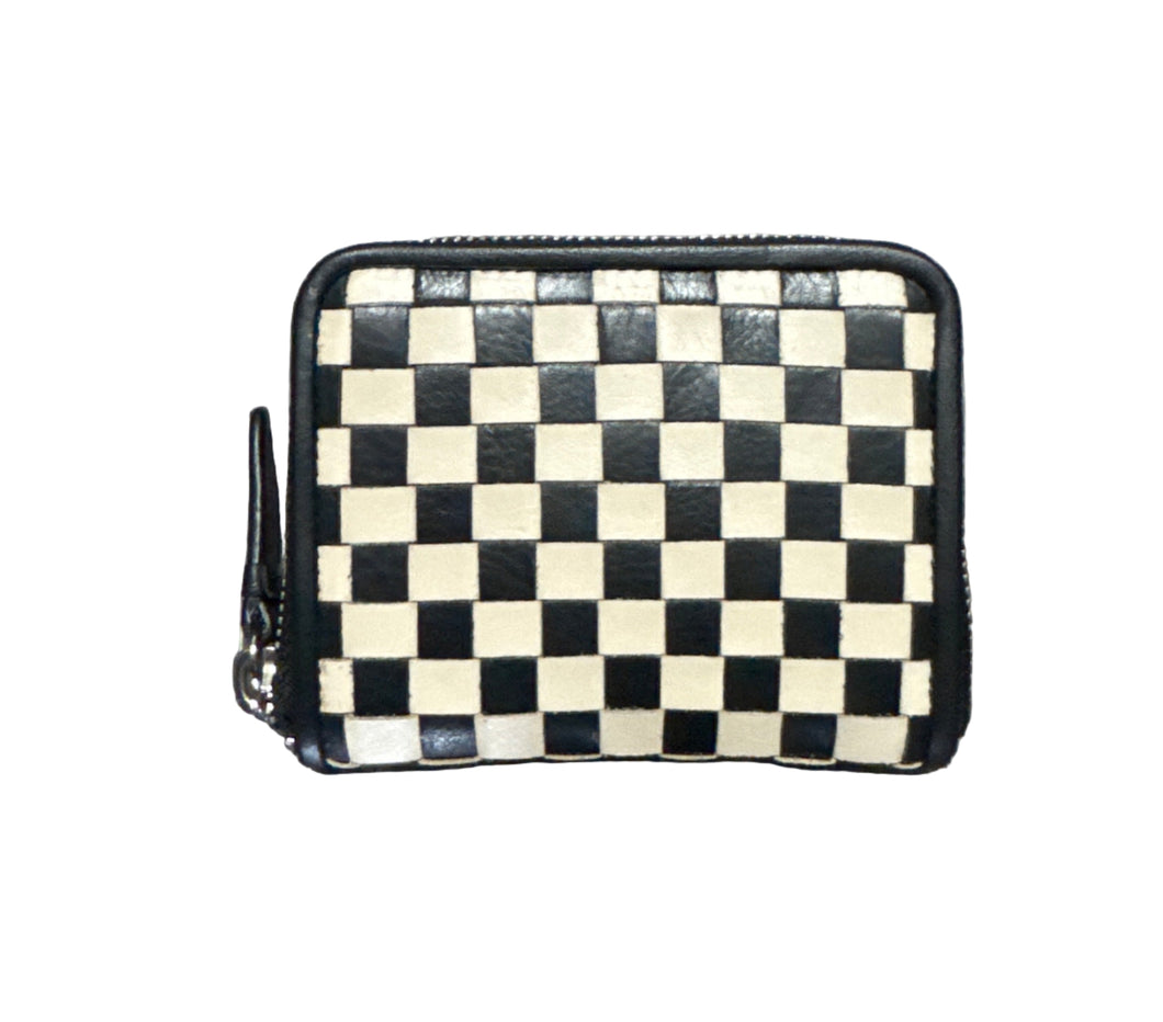 ILI NEW YORK 7104 ZIP AROUND WALLET BLACK/STONE