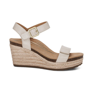 AETREX SYDNEY ESPADRILLE WEDGE IVORY