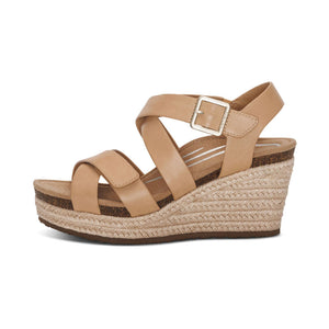 AETREX ANNA WEDGE SANDAL SAND (CLEARANCE FINAL SALE)