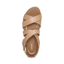 Load image into Gallery viewer, AETREX ANNA WEDGE SANDAL SAND (CLEARANCE FINAL SALE)
