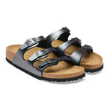 Load image into Gallery viewer, BIRKENSTOCK FLORIDA METALLIC BLACK
