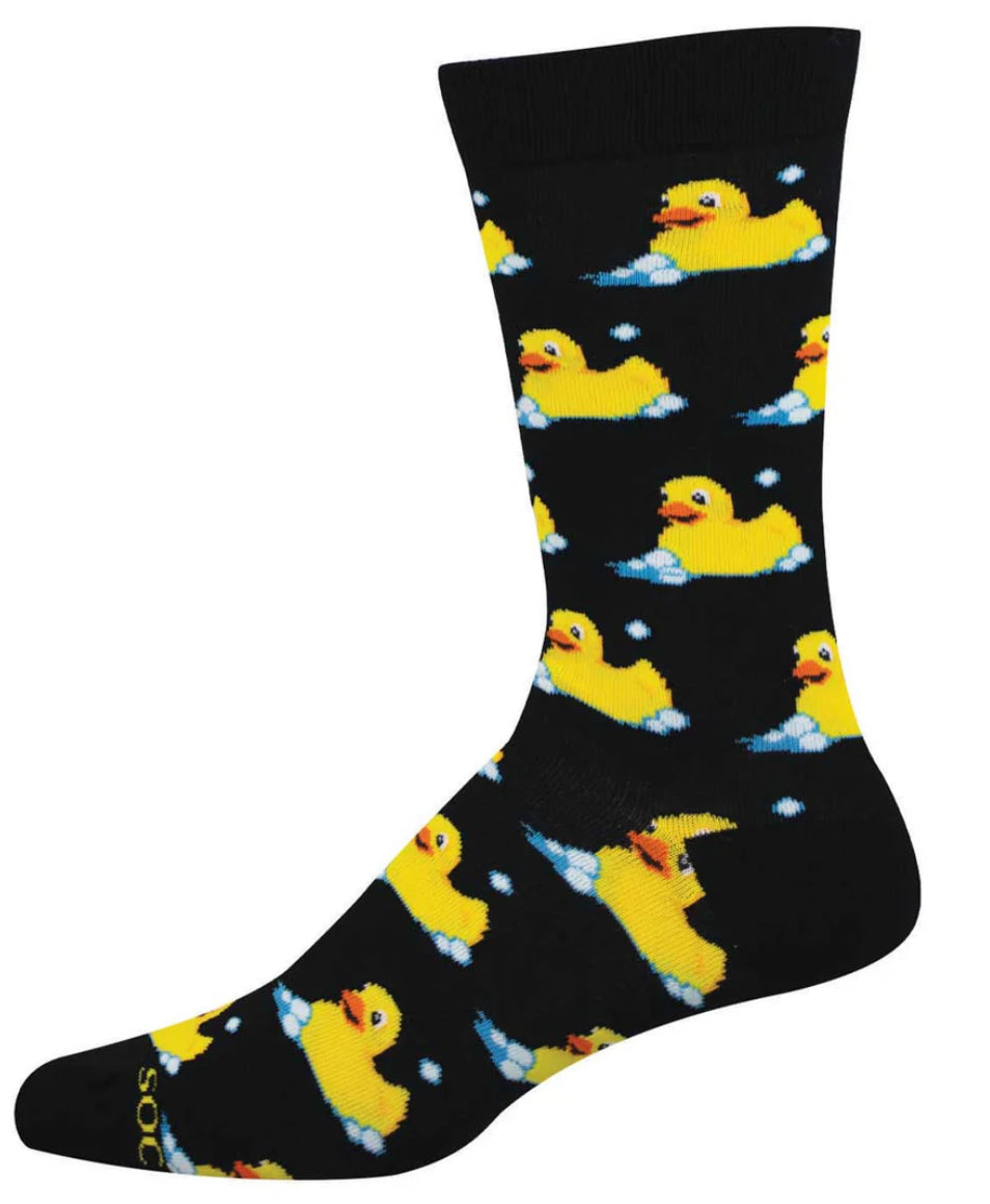 SOCKSMITH MENS BUBBLE UP RUBBER DUCK BLACK