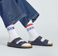 Load image into Gallery viewer, BIRKENSTOCK COTTON CREW STRIPE SOCK RED AND BLUE
