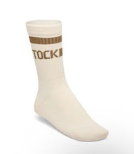 Load image into Gallery viewer, BIRKENSTOCK COTTON CREW STRIPE SOCK EGGSHELL MINK
