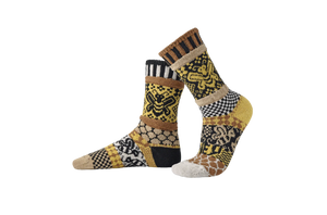 SOLMATE CREW SOCKS HONEY BEE