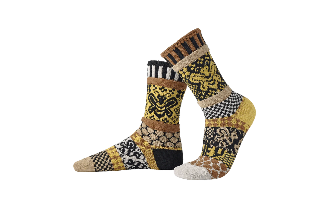SOLMATE CREW SOCKS HONEY BEE