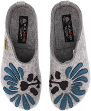 Load image into Gallery viewer, HAFLINGER BLOOMING SLIPPER SILVER GREY

