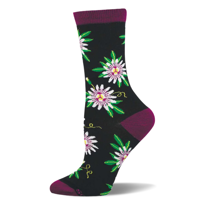 SOCKSMITH WOMENS PASSION FRUIT BLACK