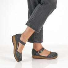Load image into Gallery viewer, DANSKO MAE EMBROIDERED CHARCOAL SUEDE
