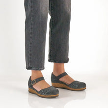 Load image into Gallery viewer, DANSKO MAE EMBROIDERED CHARCOAL SUEDE
