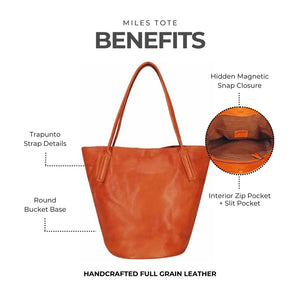 LATICO MILES BUCKET TOTE ORANGE