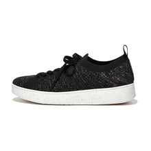 Load image into Gallery viewer, FITFLOP RALLY KNIT SNEAKER BLACK/ROSE GOLD

