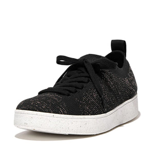 FITFLOP RALLY KNIT SNEAKER BLACK/ROSE GOLD