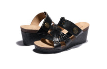 Load image into Gallery viewer, HALSA GENOA WEDGE BLACK (50% OFF FINAL SALE)
