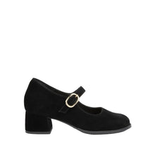Load image into Gallery viewer, NAOT SIMILE BLOCK HEEL BLACK SUEDE
