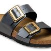 BIRKENSTOCK SYDNEY LUXE NARROW METALLIC BLACK