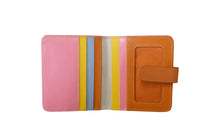 Load image into Gallery viewer, ILI NEW YORK 7301 BI-FOLD LEATHER CREDIT CARD WALLET PINK RAINBOW
