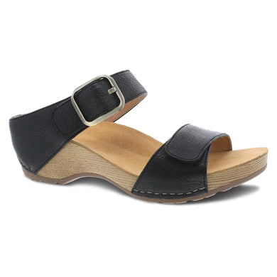 Tanya Black Leather Sandal Dansko