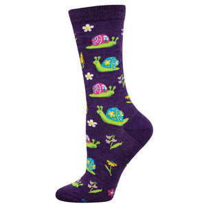 SOCKSMITH WOMENS SCENIC SNAILS PURPLE