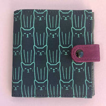 Load image into Gallery viewer, MALIA DESIGNS SQUARE CAT WALLET NAVY
