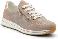 Load image into Gallery viewer, ARA OLEANNA LEATHER SNEAKER SAND/PLATINUM
