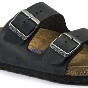 BIRKENSTOCK ARIZONA BLACK OILED LEATHER