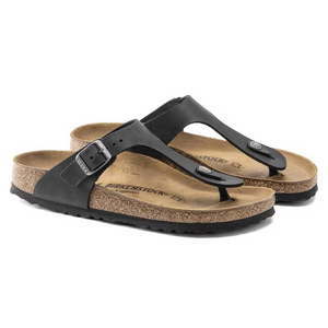 BIRKENSTOCK GIZEH BLACK OILED LEATHER