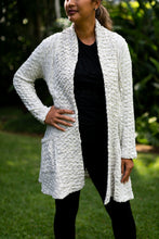 Load image into Gallery viewer, KOMIL COTTON WAFFLE WEAVE LONG JACKET MARLED IVORY
