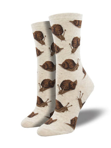 SOCKSMITH WOMENS SNAILS PACE IVORY HEATHER